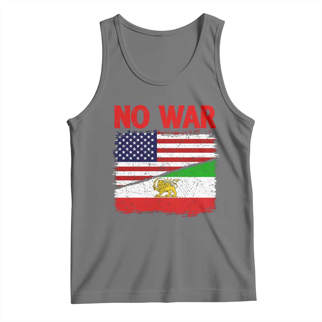 Free Iran Tank Top No War Peace American Iran Unity TS14 Black Heather Print Your Wear