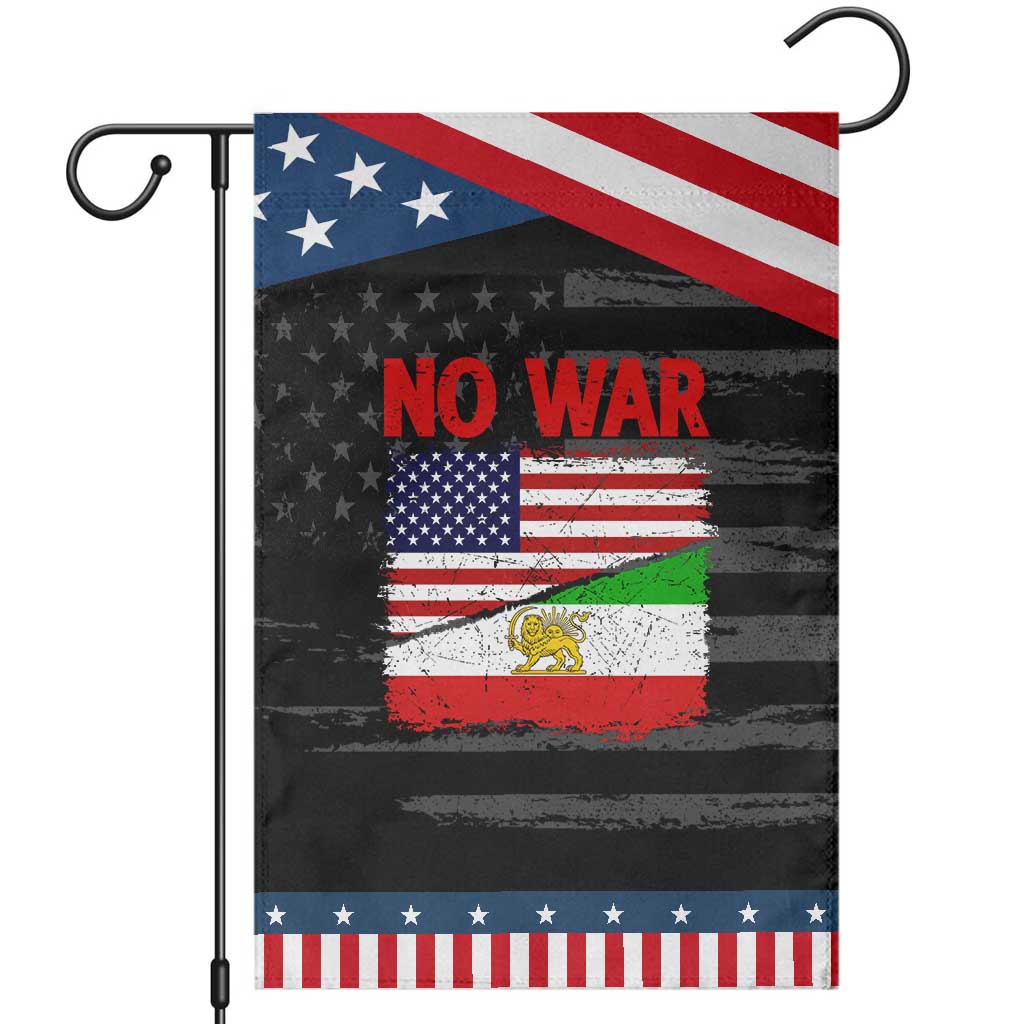 Free Iran Garden Flag No War Peace American Iran Unity TS14 Distressed Black Blue Print Your Wear