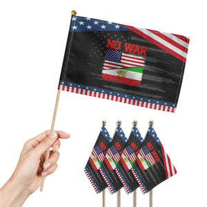 Free Iran Patriotic Handheld Flag No War Peace American Iran Unity TS14 Print Your Wear
