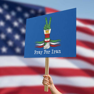Free Iran Support Protest Sign Pray For Iran TS14 Horizontal 18" × 24" Blue Print Your Wear