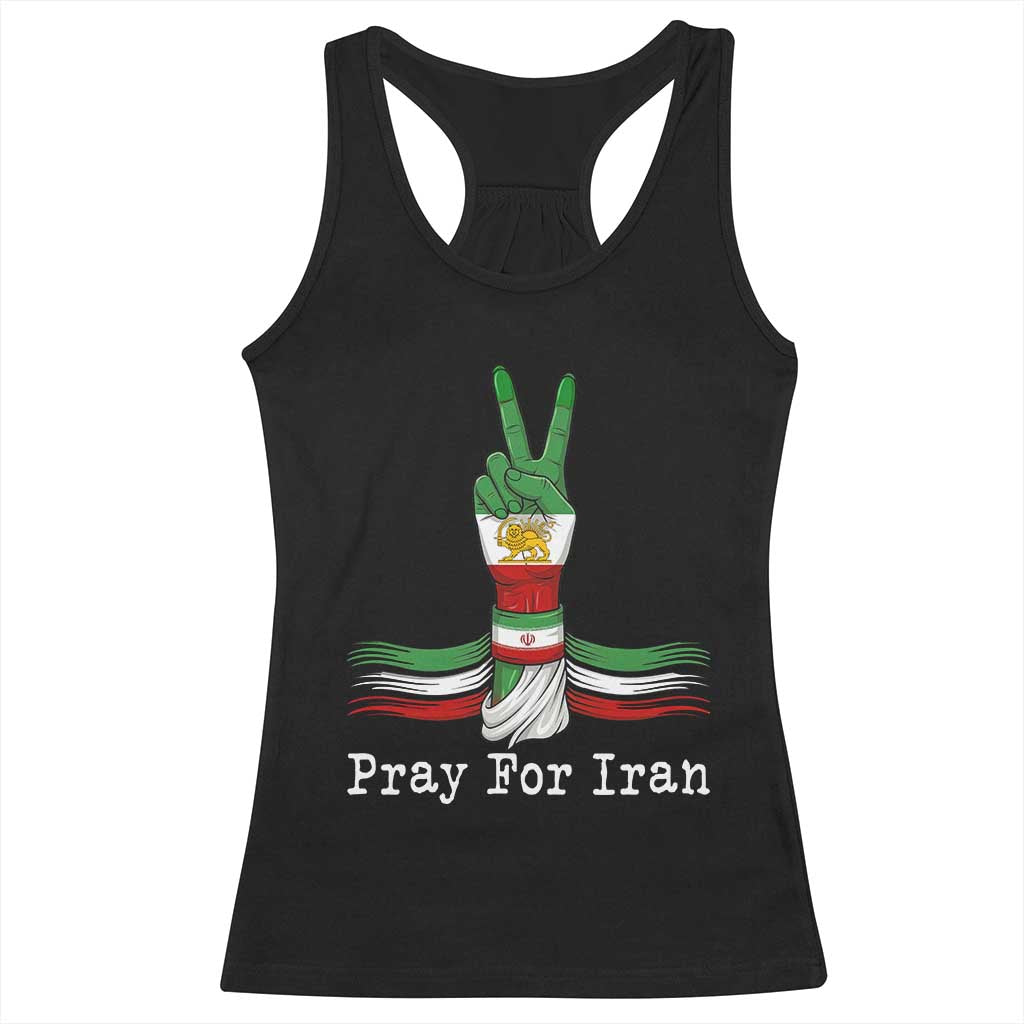 Free Iran Support Racerback Tank Top Pray For Iran TS14 Black Print Your Wear