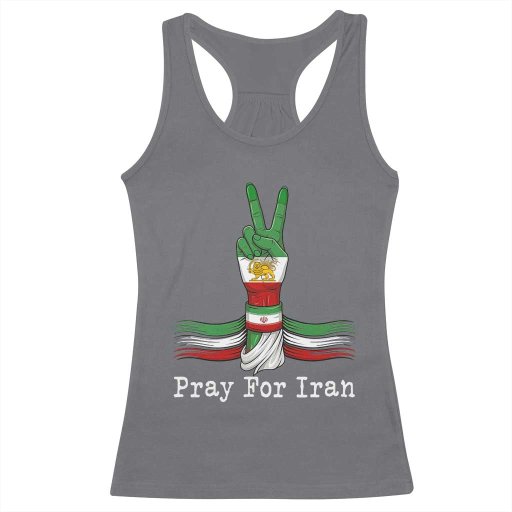 Free Iran Support Racerback Tank Top Pray For Iran TS14 Charcoal Print Your Wear