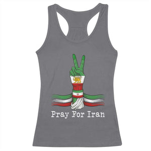 Free Iran Support Racerback Tank Top Pray For Iran TS14 Charcoal Print Your Wear