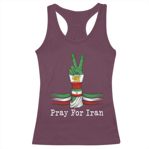 Free Iran Support Racerback Tank Top Pray For Iran TS14 Maroon Print Your Wear