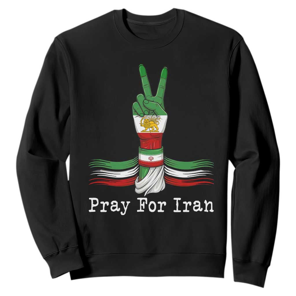 Free Iran Support Sweatshirt Pray For Iran TS14 Black Print Your Wear