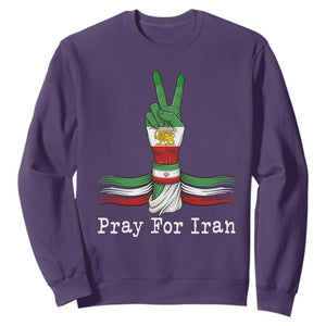 Free Iran Support Sweatshirt Pray For Iran TS14 Purple Print Your Wear