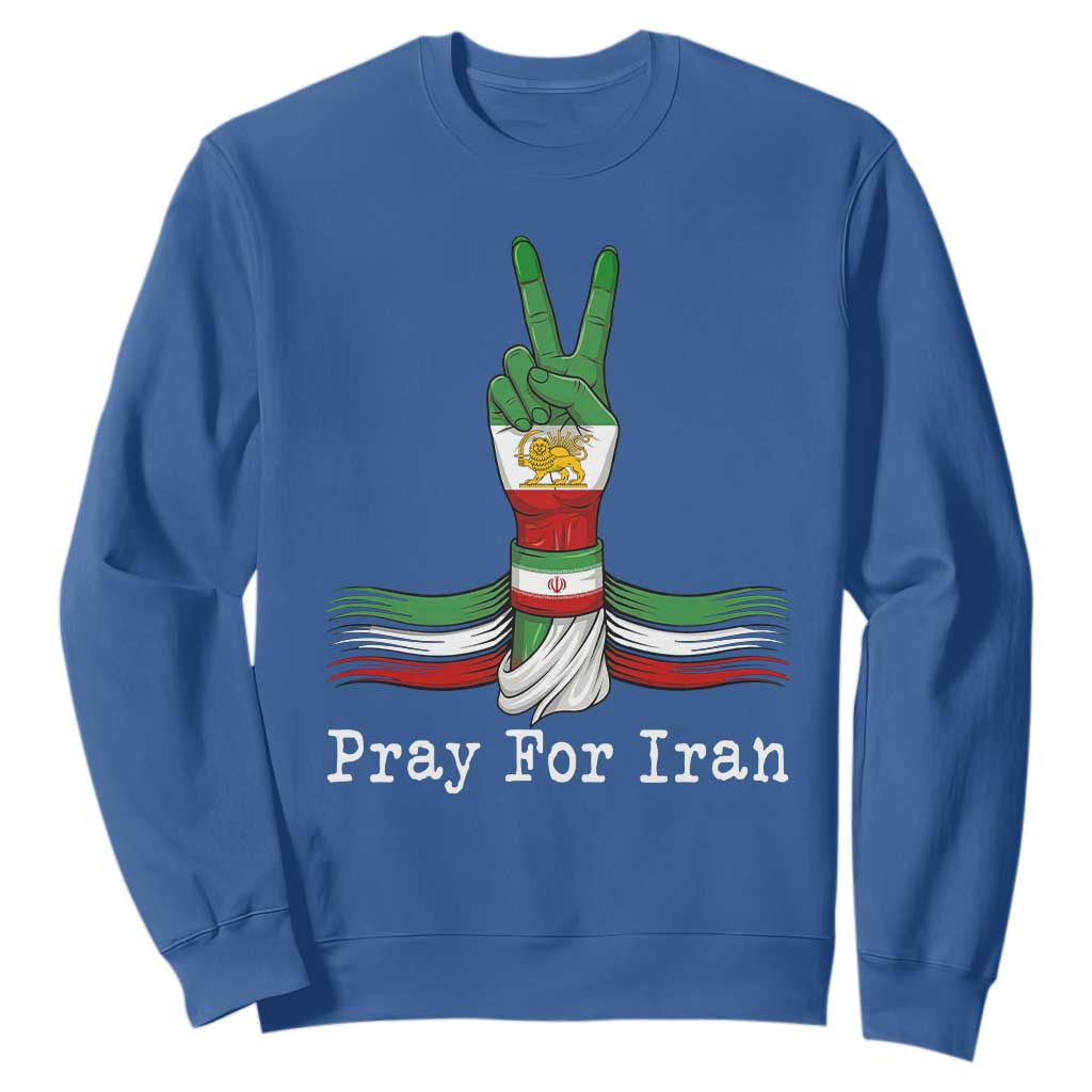 Free Iran Support Sweatshirt Pray For Iran TS14 Royal Blue Print Your Wear