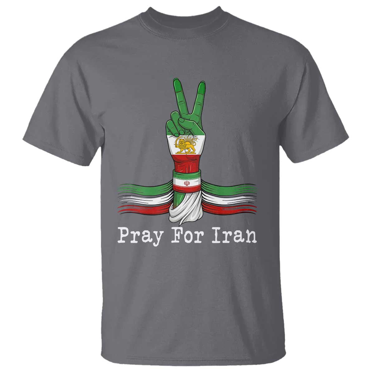 Free Iran Support T Shirt Pray For Iran TS14 Charcoal Print Your Wear