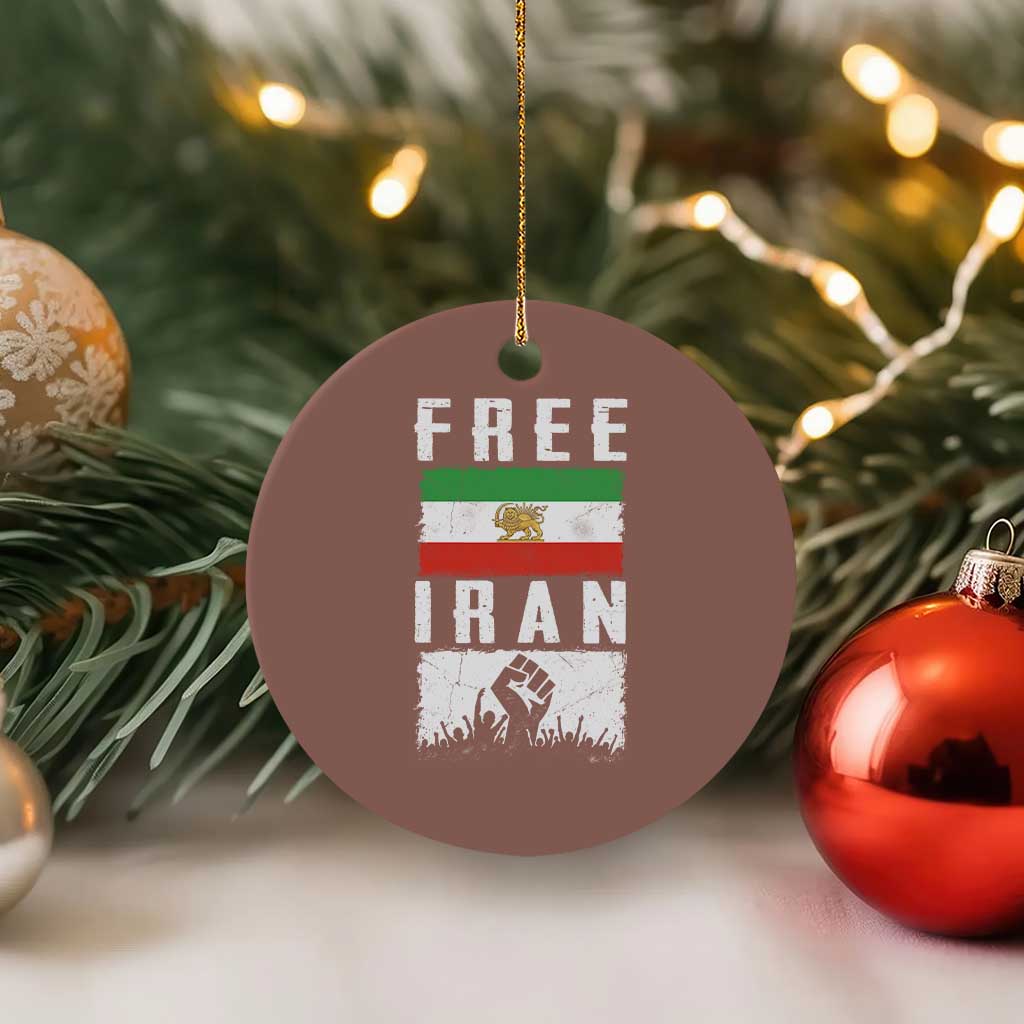 Free Iran Ceramic Ornament Support Iranian Freedom TS14 1pc Mocha Print Your Wear