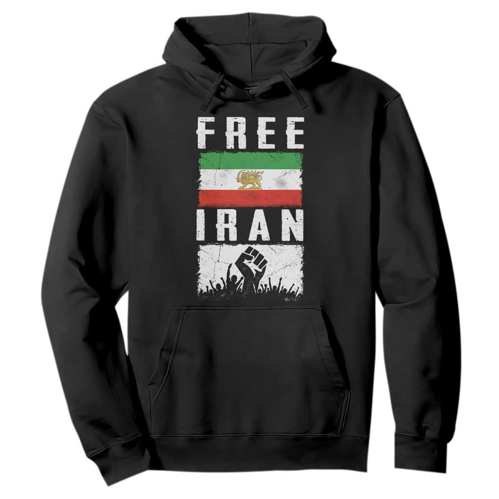 Free Iran Hoodie Support Iranian Freedom TS14 Black Print Your Wear