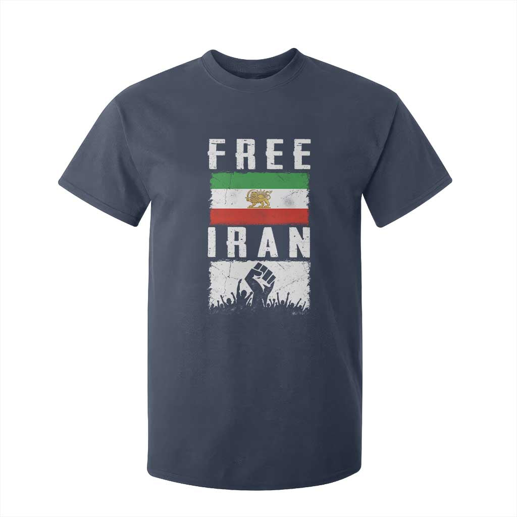 Free Iran T Shirt For Kid Support Iranian Freedom TS14 Navy Print Your Wear