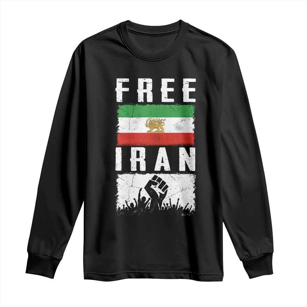 Free Iran Long Sleeve Shirt Support Iranian Freedom TS14 Black Print Your Wear