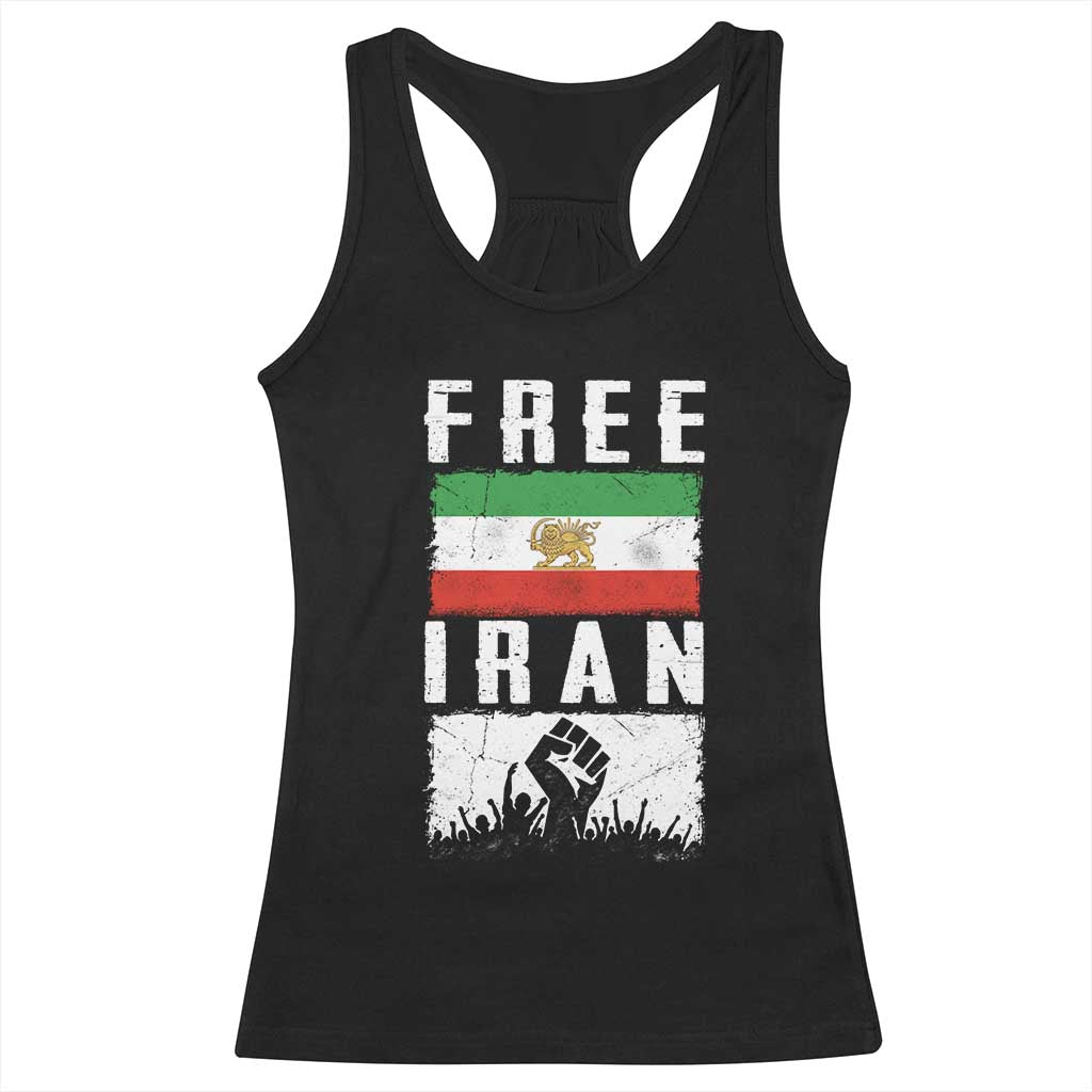 Free Iran Racerback Tank Top Support Iranian Freedom TS14 Black Print Your Wear