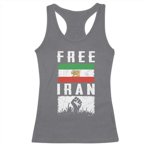 Free Iran Racerback Tank Top Support Iranian Freedom TS14 Charcoal Print Your Wear