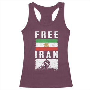 Free Iran Racerback Tank Top Support Iranian Freedom TS14 Maroon Print Your Wear