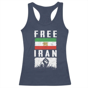 Free Iran Racerback Tank Top Support Iranian Freedom TS14 Navy Print Your Wear
