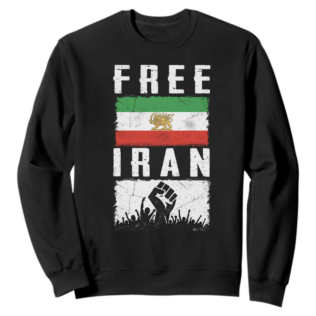 Free Iran Sweatshirt Support Iranian Freedom TS14 Black Print Your Wear