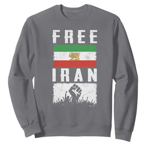 Free Iran Sweatshirt Support Iranian Freedom TS14 Charcoal Print Your Wear