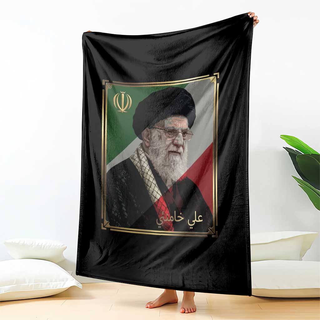 Ali Khamenei Memorial Tribute Portrait Throw Blanket TS14 Print Your Wear