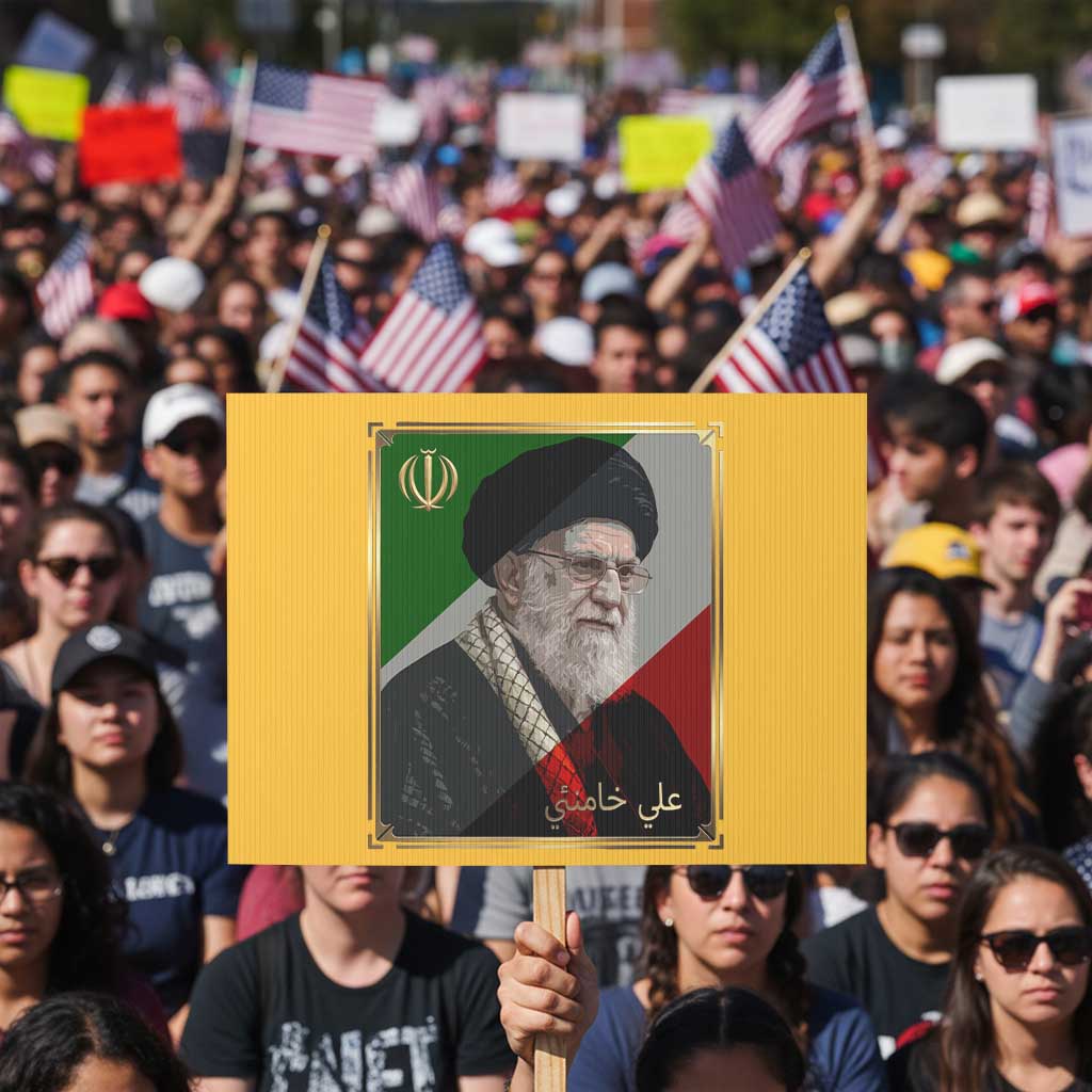 Ali Khamenei Memorial Tribute Portrait Protest Sign TS14 Horizontal 18