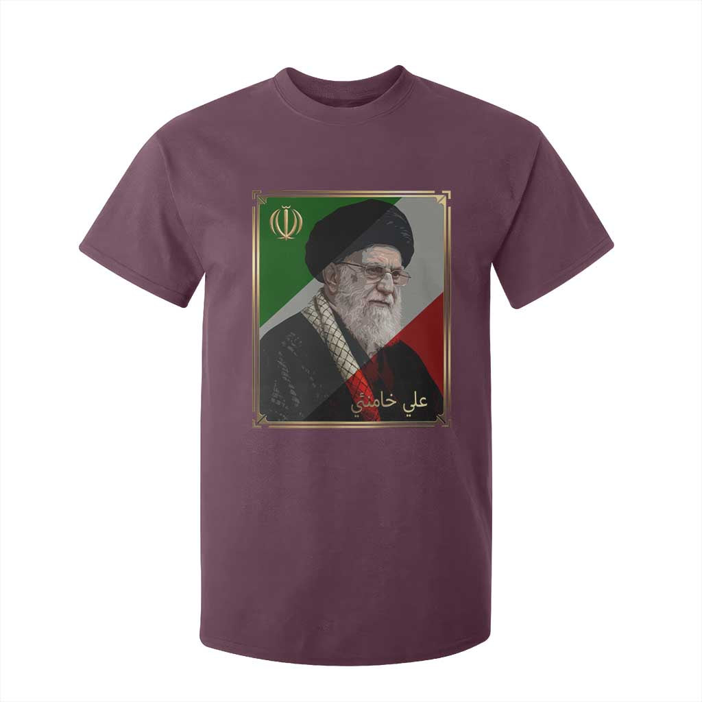 Ali Khamenei Memorial Tribute Portrait T Shirt For Kid TS14 Maroon Print Your Wear