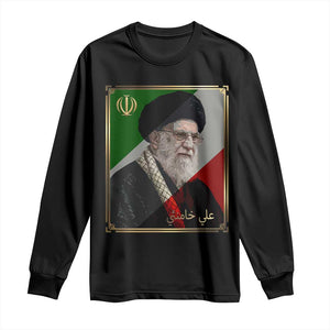 Ali Khamenei Memorial Tribute Portrait Long Sleeve Shirt TS14 Black Print Your Wear