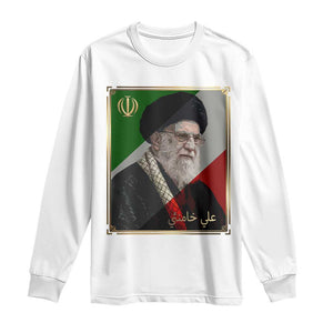 Ali Khamenei Memorial Tribute Portrait Long Sleeve Shirt TS14 White Print Your Wear