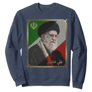 Ali Khamenei Memorial Tribute Portrait Sweatshirt TS14 Navy Print Your Wear