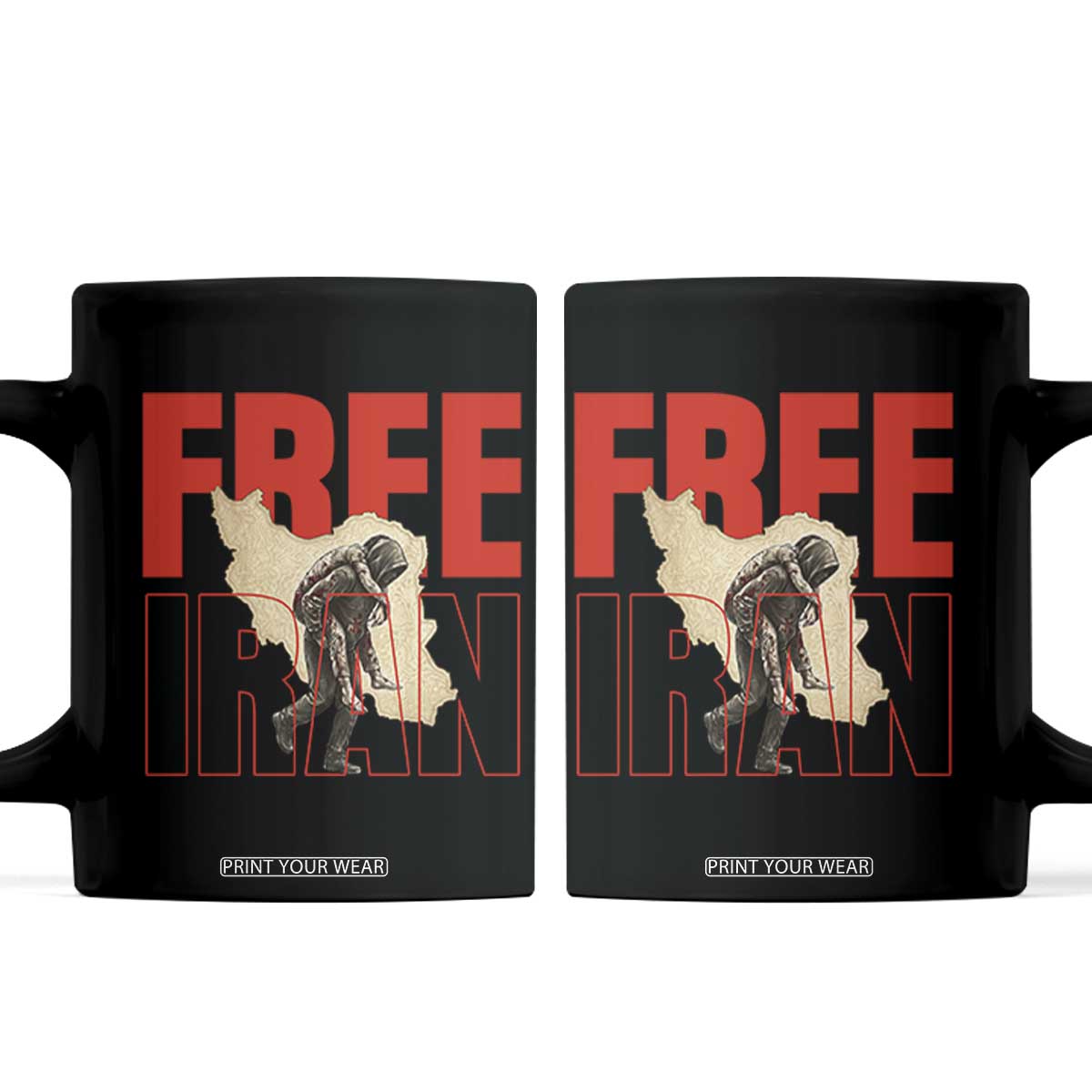 Free Iran Coffee Mug Iranian Freedom Memorial Hamid Mahdavi Tribute TS14 Black Print Your Wear