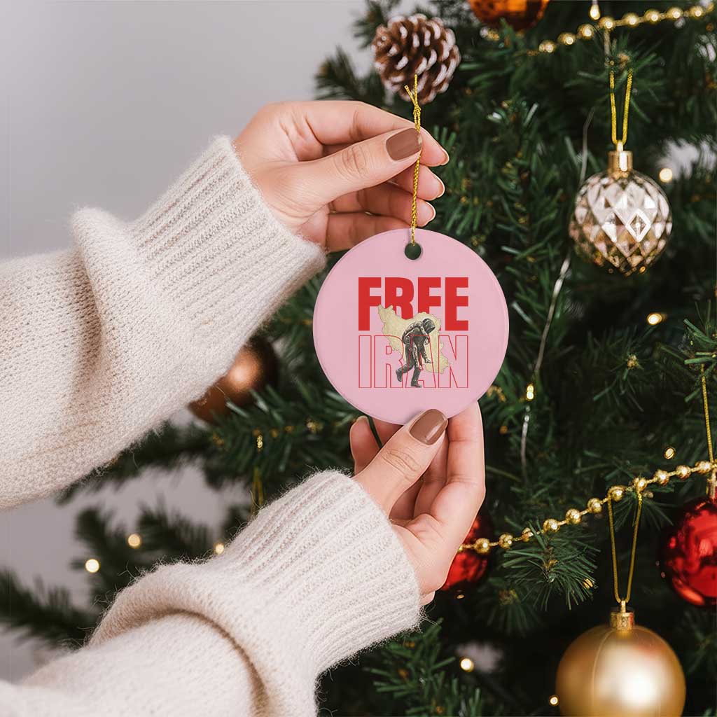 Free Iran Ceramic Ornament Iranian Freedom Memorial Hamid Mahdavi Tribute TS14 1pc Light Pink Print Your Wear