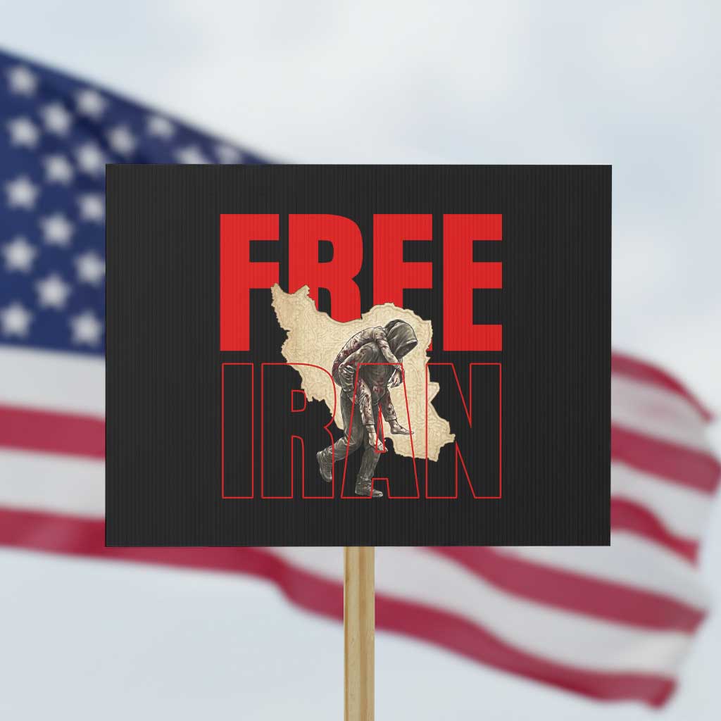 Free Iran Protest Sign Iranian Freedom Memorial Hamid Mahdavi Tribute TS14 Horizontal 18