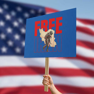 Free Iran Protest Sign Iranian Freedom Memorial Hamid Mahdavi Tribute TS14 Horizontal 18" × 24" Blue Print Your Wear