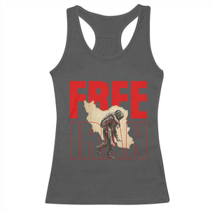 Free Iran Racerback Tank Top Iranian Freedom Memorial Hamid Mahdavi Tribute TS14 Dark Heather Print Your Wear
