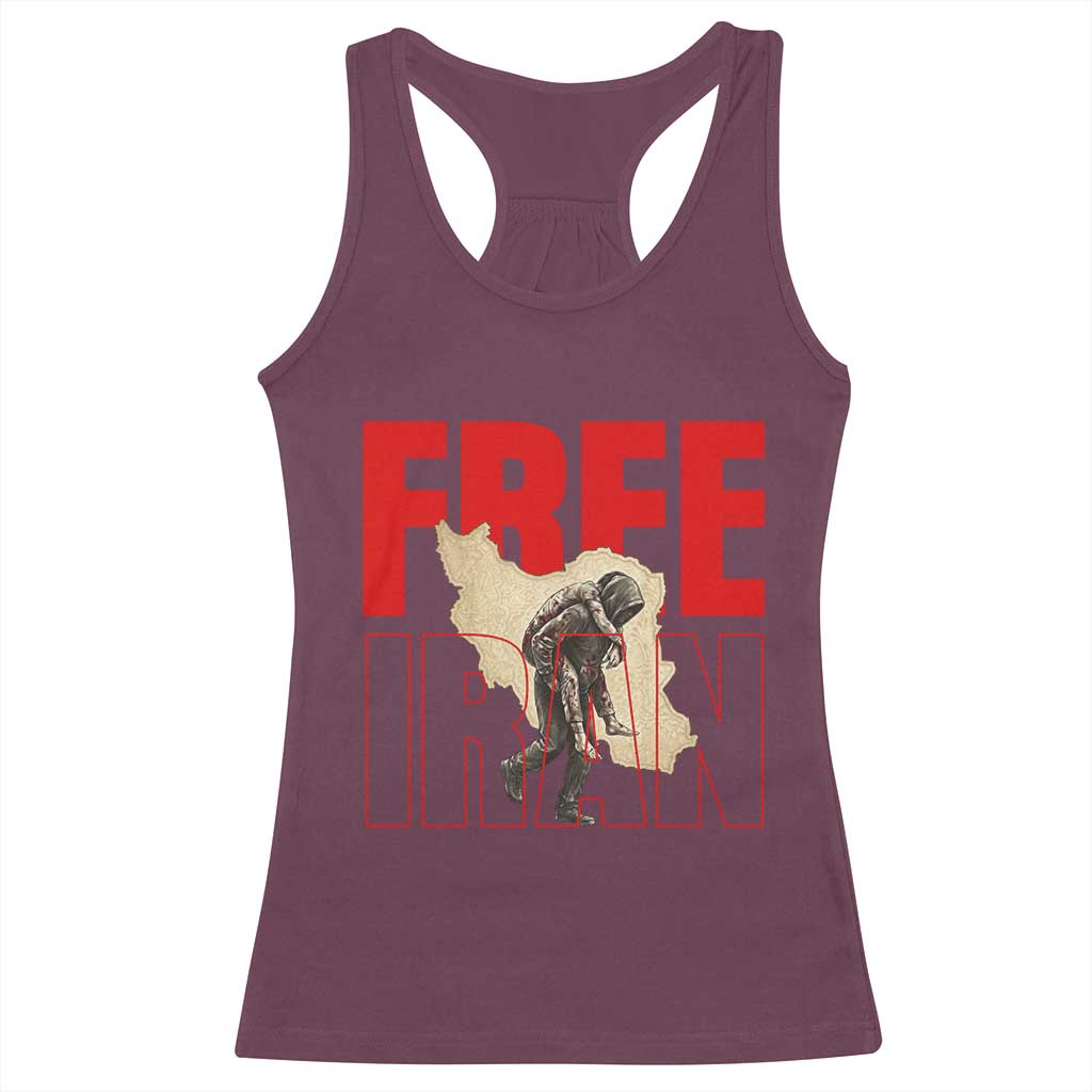 Free Iran Racerback Tank Top Iranian Freedom Memorial Hamid Mahdavi Tribute TS14 Maroon Print Your Wear