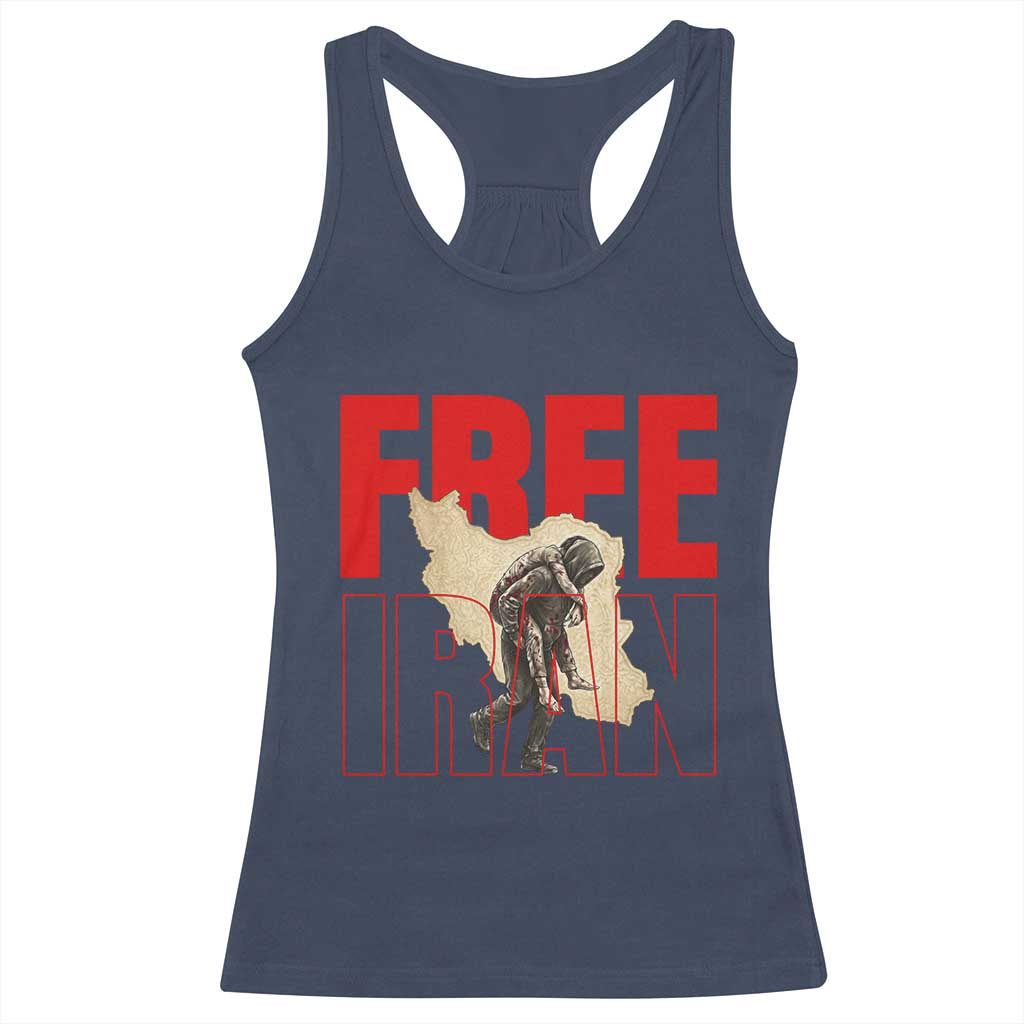 Free Iran Racerback Tank Top Iranian Freedom Memorial Hamid Mahdavi Tribute TS14 Navy Print Your Wear