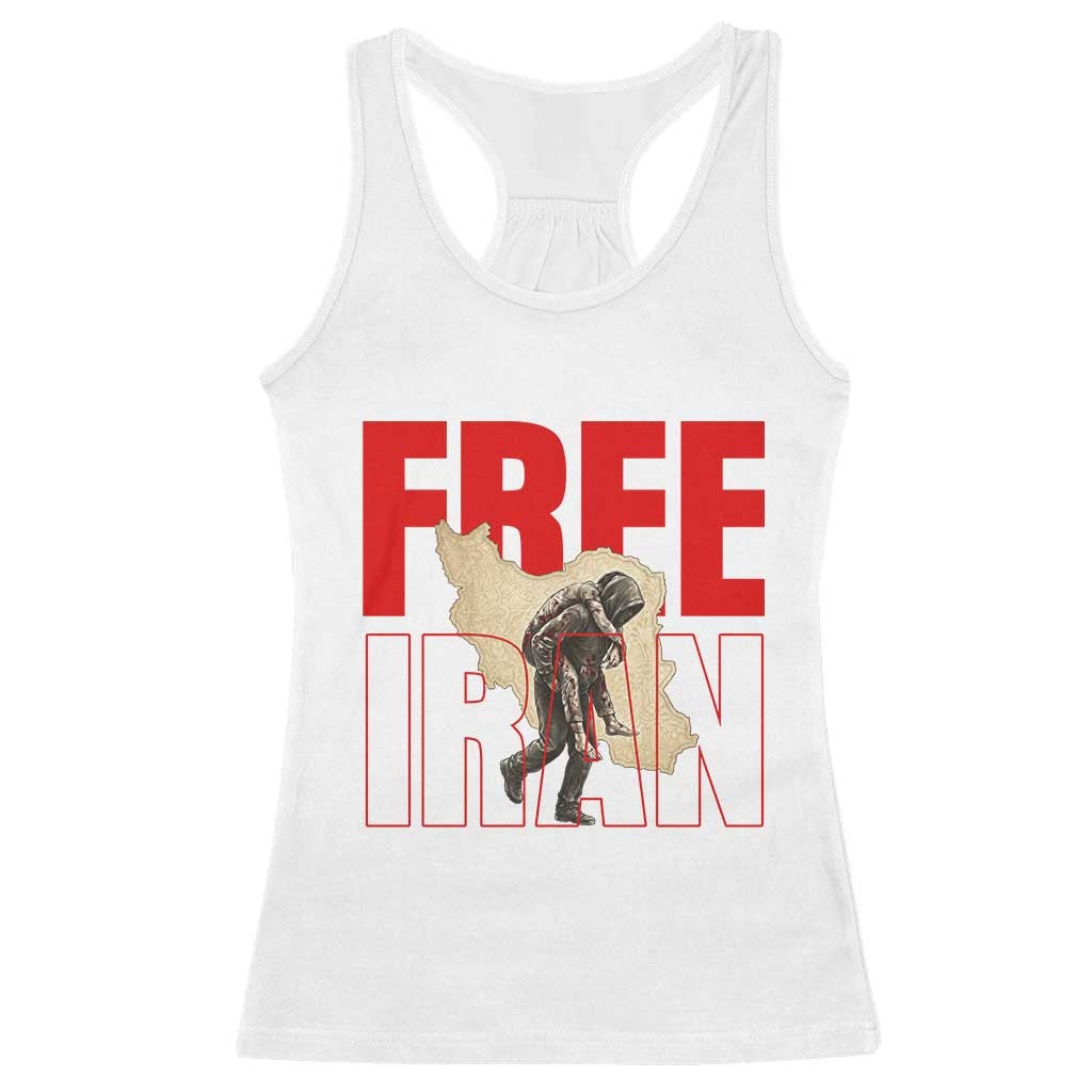 Free Iran Racerback Tank Top Iranian Freedom Memorial Hamid Mahdavi Tribute TS14 White Print Your Wear
