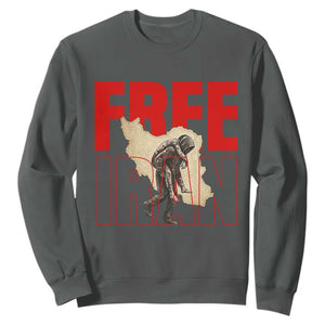 Free Iran Sweatshirt Iranian Freedom Memorial Hamid Mahdavi Tribute TS14 Dark Heather Print Your Wear