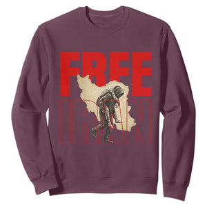 Free Iran Sweatshirt Iranian Freedom Memorial Hamid Mahdavi Tribute TS14 Maroon Print Your Wear