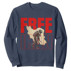 Free Iran Sweatshirt Iranian Freedom Memorial Hamid Mahdavi Tribute TS14 Navy Print Your Wear