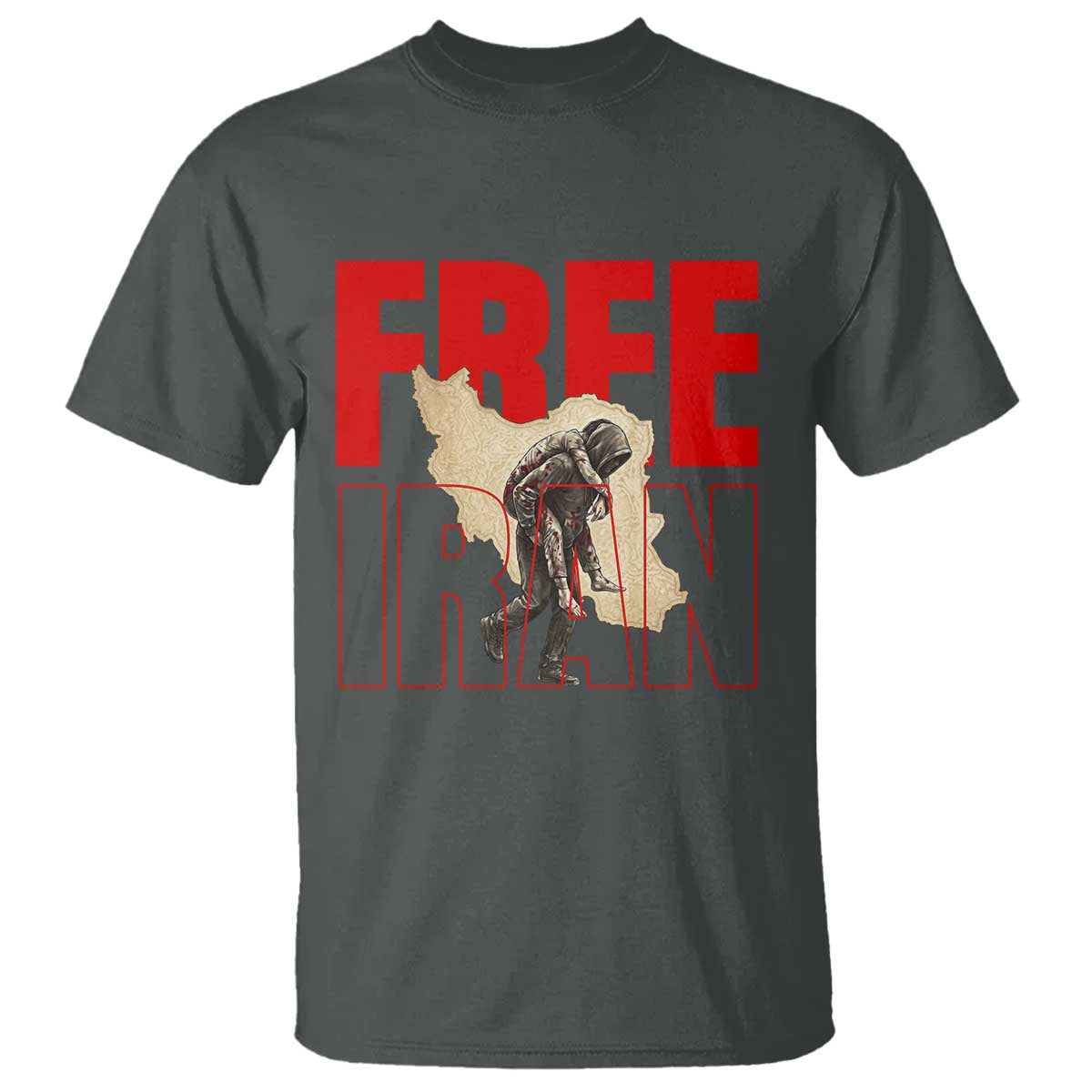 Free Iran T Shirt Iranian Freedom Memorial Hamid Mahdavi Tribute TS14 Dark Heather Print Your Wear