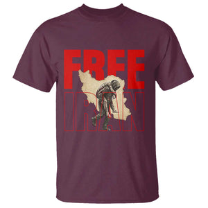 Free Iran T Shirt Iranian Freedom Memorial Hamid Mahdavi Tribute TS14 Maroon Print Your Wear
