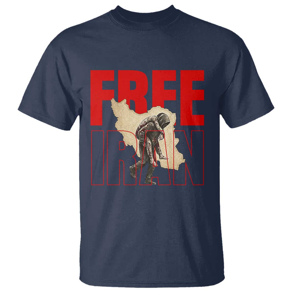 Free Iran T Shirt Iranian Freedom Memorial Hamid Mahdavi Tribute TS14 Navy Print Your Wear