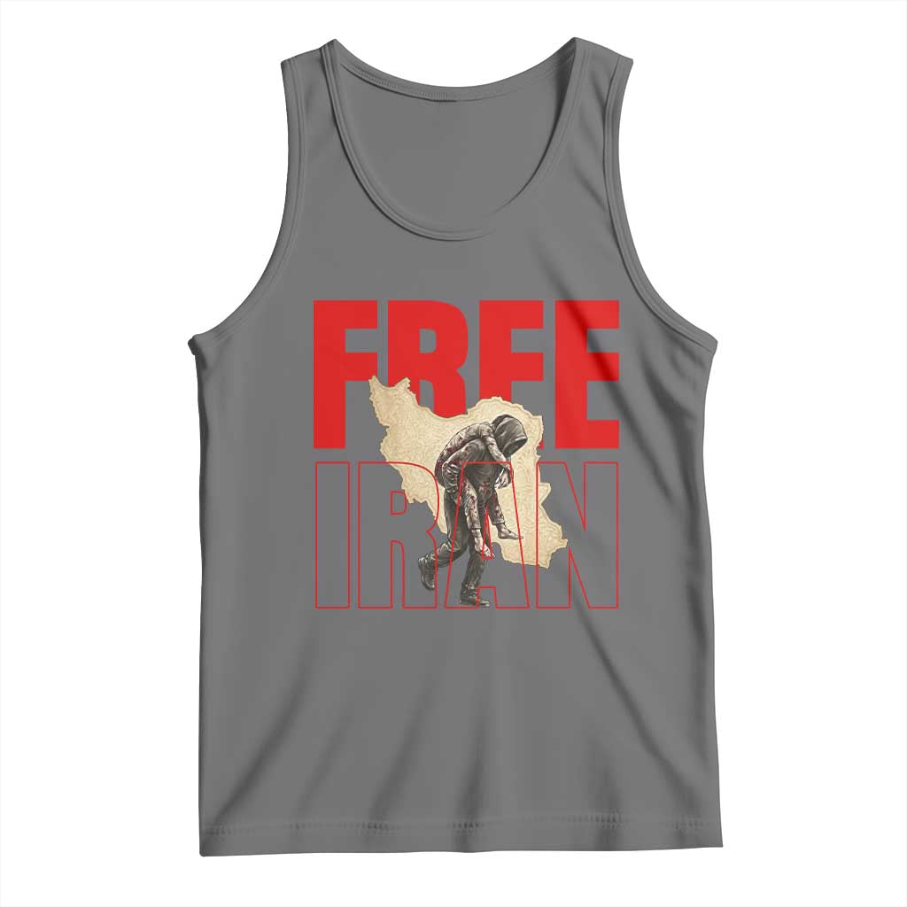 Free Iran Tank Top Iranian Freedom Memorial Hamid Mahdavi Tribute TS14 Black Heather Print Your Wear