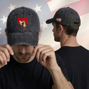 Free Iran Washed Cotton Baseball Cap Iranian Freedom Memorial Hamid Mahdavi Tribute TS14 Print Your Wear