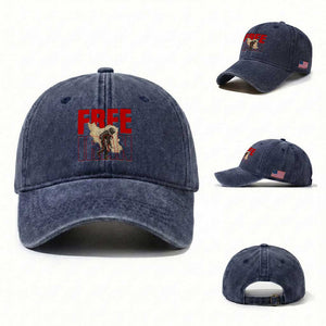 Free Iran Washed Cotton Baseball Cap Iranian Freedom Memorial Hamid Mahdavi Tribute TS14 Washed Cap Universal Fit Navy Print Your Wear