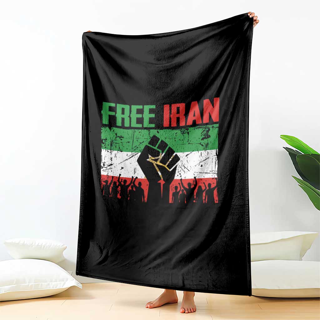 Free Iran Flag Throw Blanket Support Iranian Freedom No War TS14 Print Your Wear