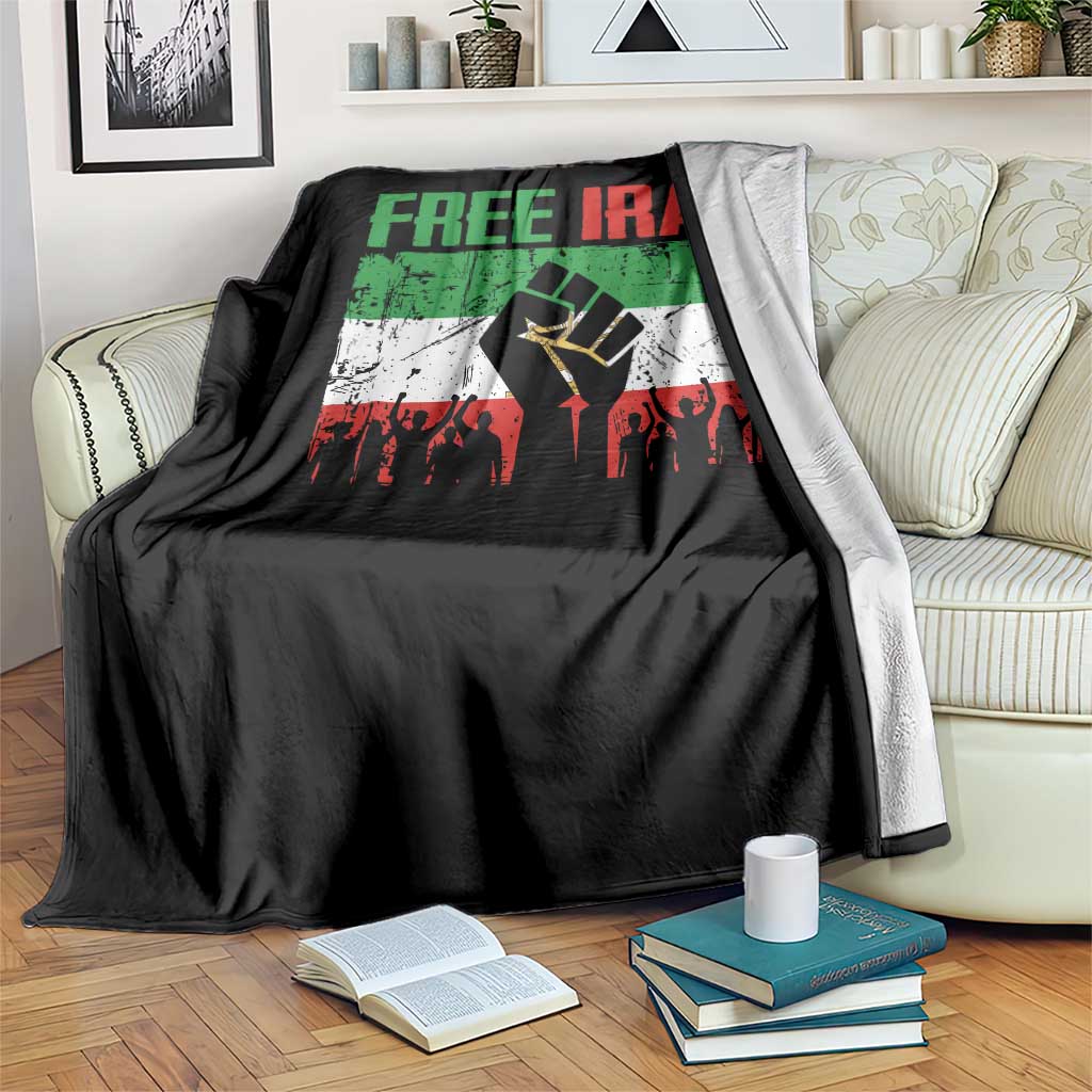 Free Iran Flag Throw Blanket Support Iranian Freedom No War TS14 Print Your Wear