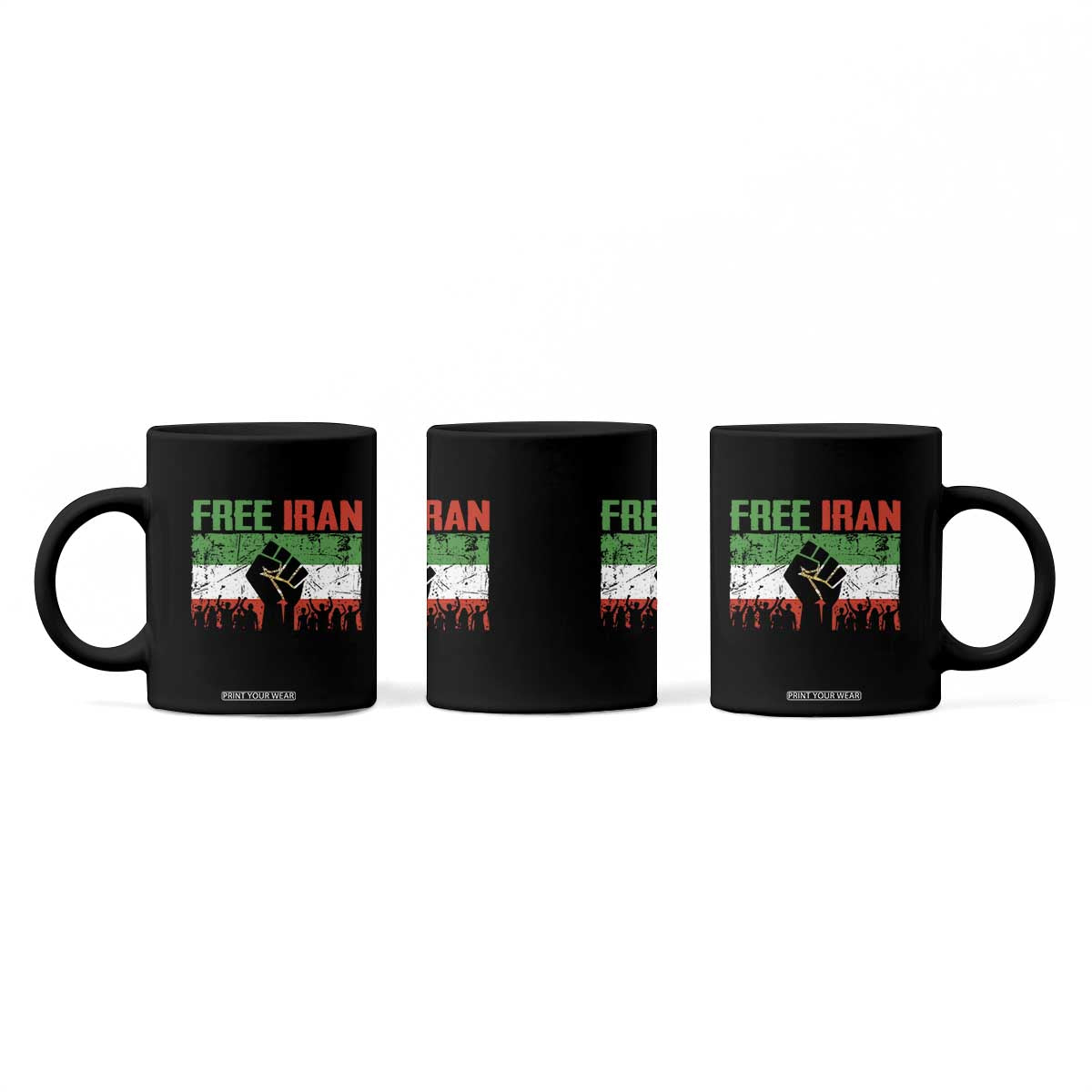 Free Iran Flag Coffee Mug Support Iranian Freedom No War TS14 Print Your Wear
