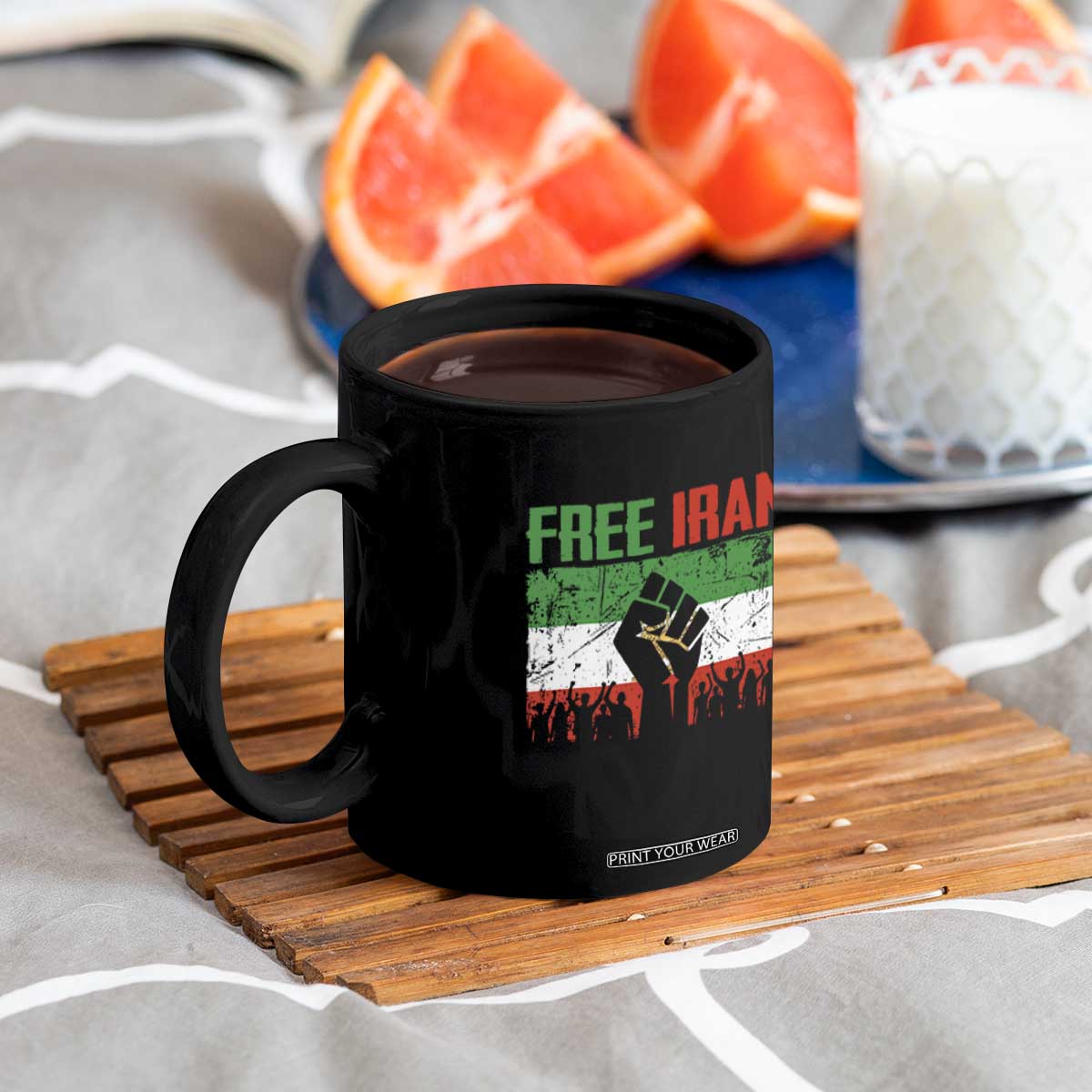 Free Iran Flag Coffee Mug Support Iranian Freedom No War TS14 Print Your Wear