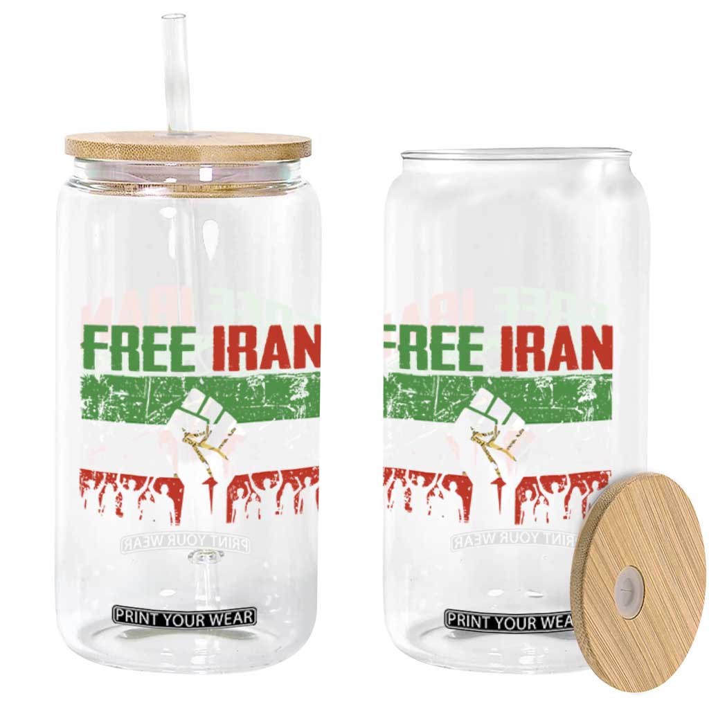 Free Iran Flag Glass Can Support Iranian Freedom No War TS14 Print Your Wear